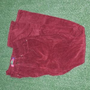 Dark Red Corduroy Jeans